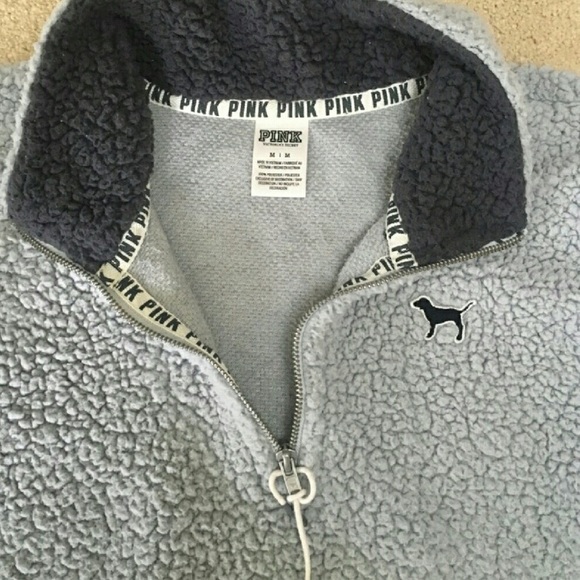 Rare VS PINK Fuzzy quarter zip - Picture 2 of 2